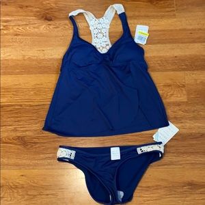 Lucky Brand  TankiniNWT $ Blue lace T strap size M